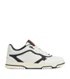 Gucci Men Re-web Leather Sneakers In White