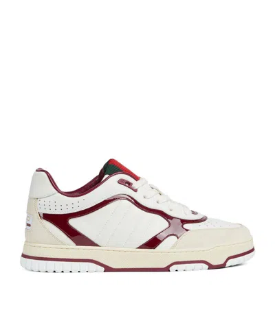 Gucci Leather Re-web Sneakers In White
