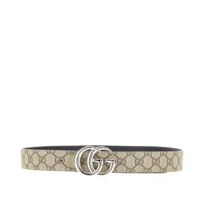 Gucci Leather Reversible Belt In Sand