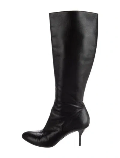 Pre-owned Gucci Leather Riding Boots In Brown