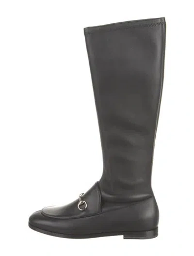 Pre-owned Gucci Leather Riding Boots W/ Tags In Black