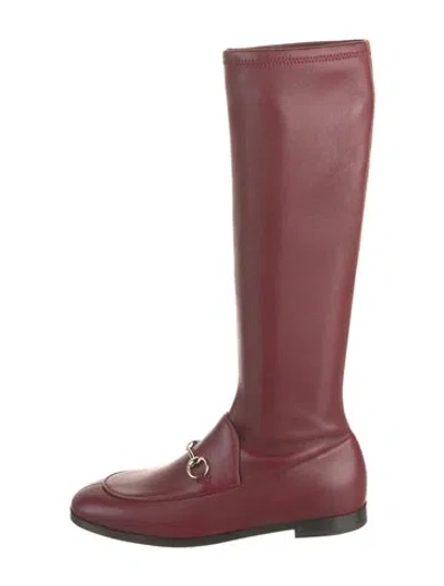 Pre-owned Gucci Leather Riding Boots W/ Tags In Red