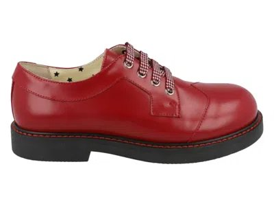 Pre-owned Gucci Leather Roundtoe Oxfords (kid's) Sneakers In Red