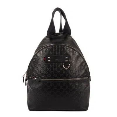 Pre-owned Gucci Leather Rubber Backpack In Blue