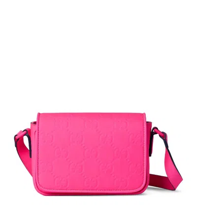 Gucci Leather Rubber-effect Super Mini Bag In Pink