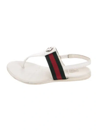 Pre-owned Gucci Babies' Leather Sandal In White