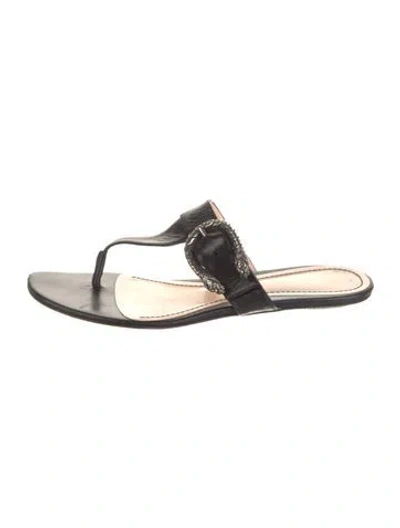 Pre-owned Gucci Leather Sandals In Black