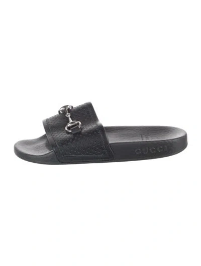 Pre-owned Gucci Babies' Leather Sandals In Black