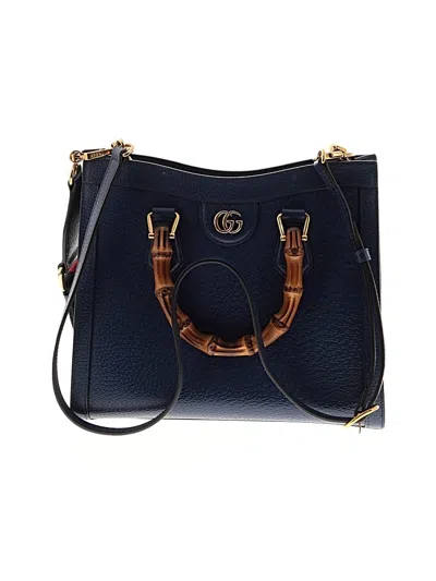 Pre-owned Gucci Leather Satchel In Blue