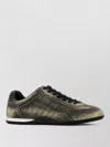 Gucci Leather Shift Sneakers Low Top Rubber Sole In Green