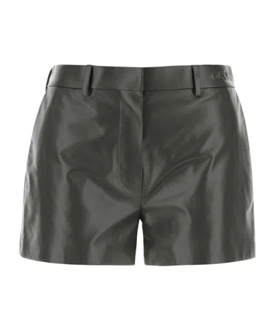 Gucci Leather Shorts In Black