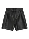 Gucci Leather Shorts With An Elastic Waistband In Black
