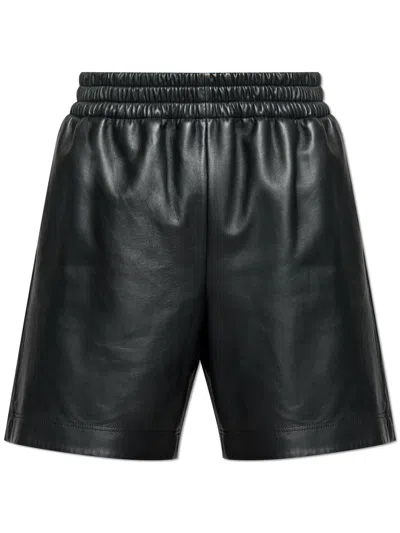 Gucci Leather Shorts With An Elastic Waistband In Black