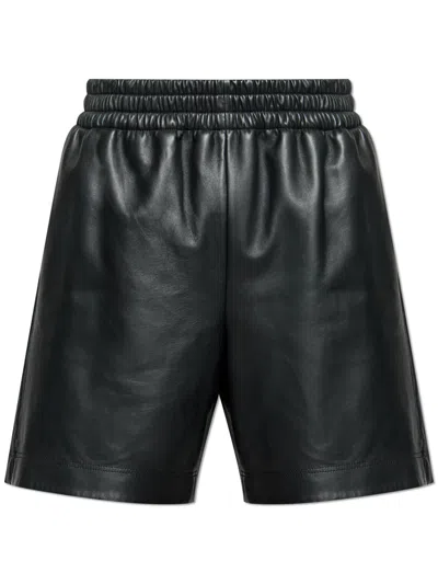 Gucci Leather Shorts With An Elastic Waistband In Multi