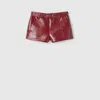 Gucci Leather Shorts With Horsebit Detail In Bordeaux
