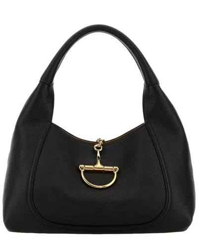 Gucci Leather Shoulder Bag In Black