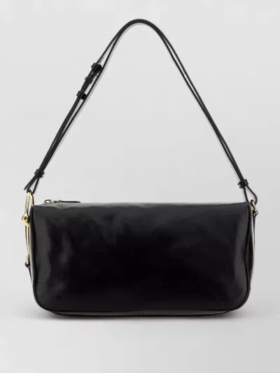Gucci Leather Shoulder Bag Adjustable Strap Hardware In Black