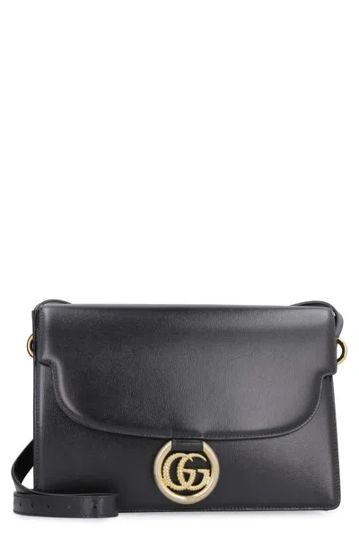 Gucci Leather Shoulder Bag In Black