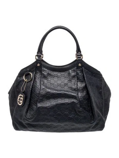 Pre-owned Gucci Leather Shoulder Bag In Blue