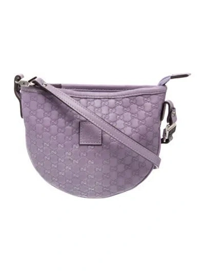 Pre-owned Gucci Kids' Leather Shoulder Bag In Purple