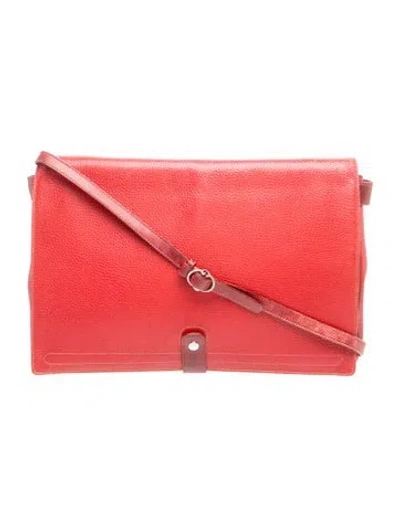 Pre-owned Gucci Leather Shoulder Bag Vintage In Red