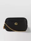 GUCCI LEATHER SHOULDER BAG WITH CHAIN STRAP AND TASSEL DETAIL