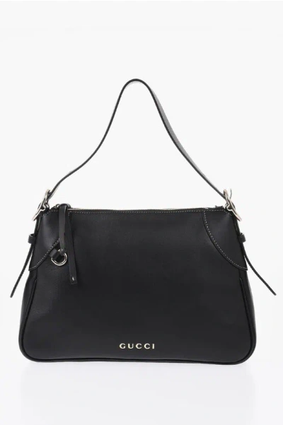 Gucci Leather Shoulder Bag With Gold-effect Logo