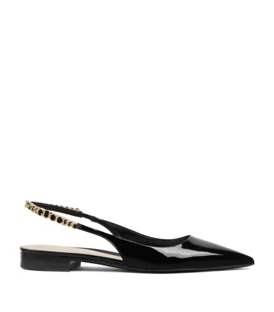 Gucci Signoria Pointed Ballet Flats In Patent Leather In Black