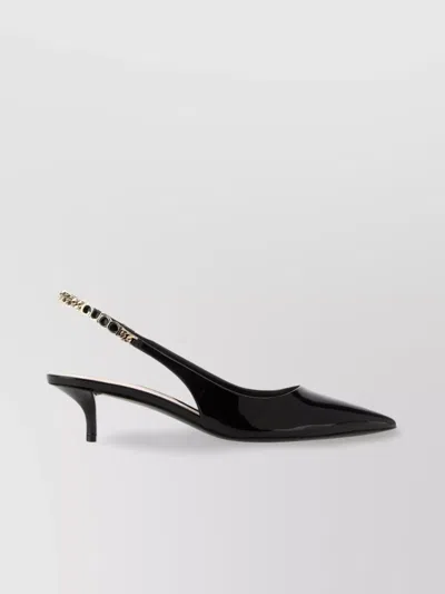 Gucci Leather Signoria Pumps Kitten Heel Patent Finish
