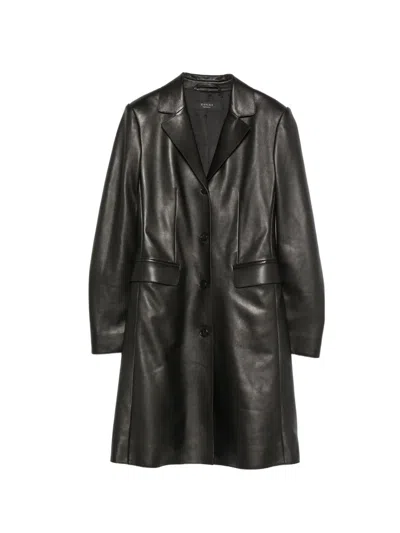 GUCCI LEATHER SINGLE-BREASTED COAT