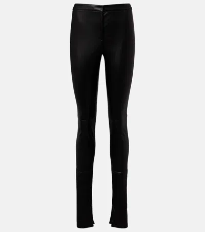 Gucci Leather Skinny Pants In Black