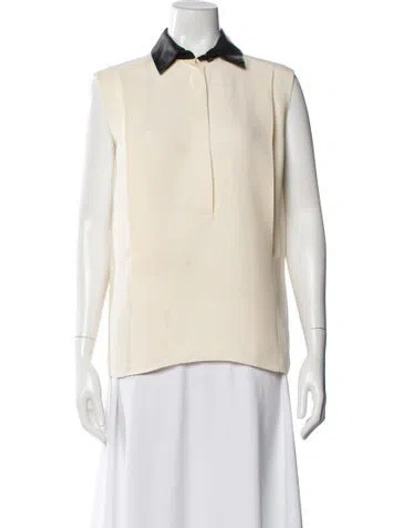 Pre-owned Gucci Leather Sleeveless Blouse