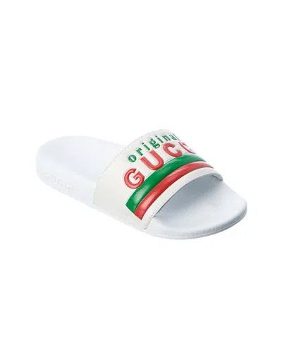 Gucci Leather Slide In White