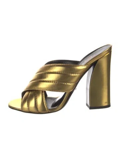 Pre-owned Gucci Leather Slides