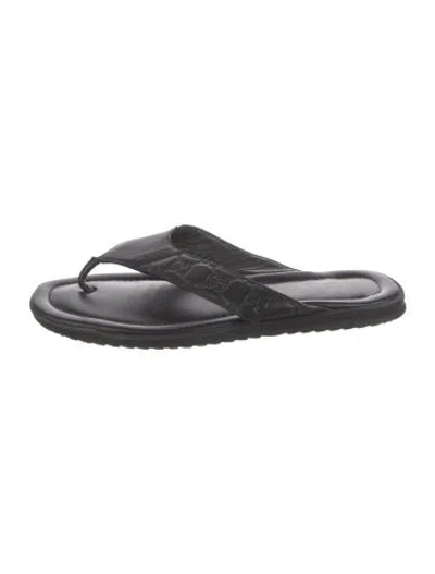 Pre-owned Gucci Leather Slides In Black