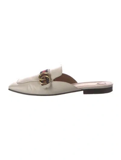 Pre-owned Gucci Leather Slides In Neutral