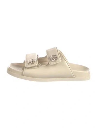 Pre-owned Gucci Leather Slides W/ Tags In Neutrals