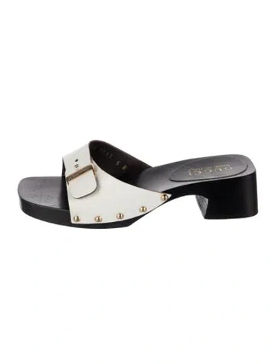 Pre-owned Gucci Leather Slides In White