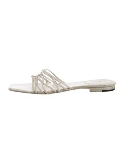 Pre-owned Gucci Leather Slides In White