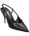 Gucci Priscilla Leather Slingback Pumps In Black