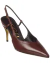 Gucci Damenpumps Mit Absatz Und Fersenriemchen In Brown