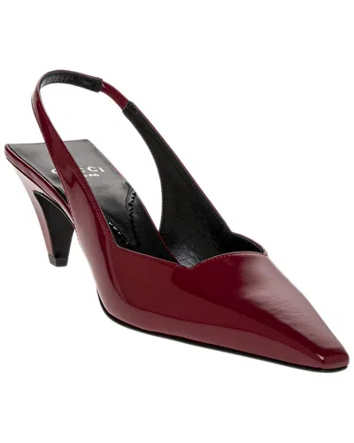Gucci Leather Slingback Pump In Red