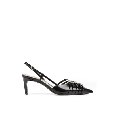 Gucci Leather Slingback Pumps In Black