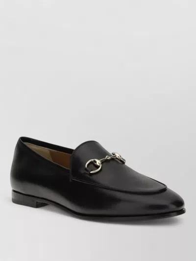 Gucci Jordaan Leather Horsebit Loafers In Black