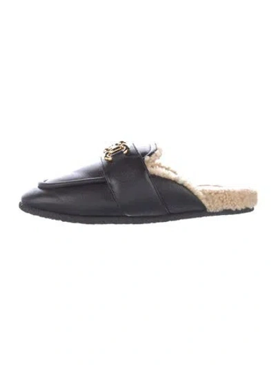 Pre-owned Gucci Leather Slippers In Black