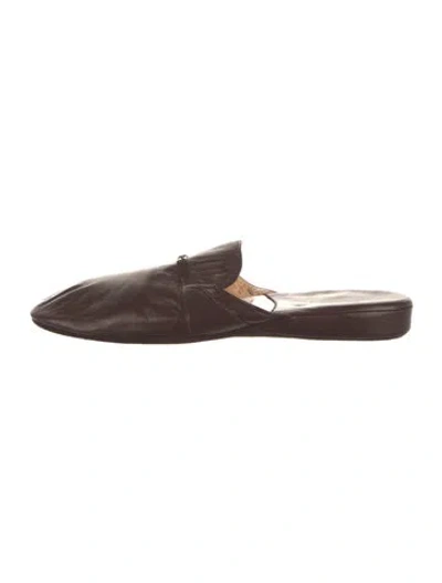 Pre-owned Gucci Leather Slippers In Brown