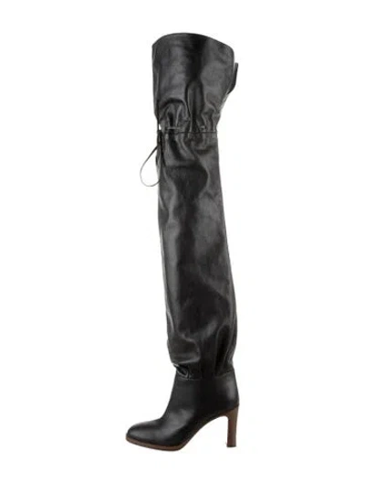 Pre-owned Gucci Leather Slouch Boots W/ Tags In Black