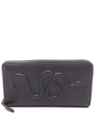 Pre-owned Gucci Leather Snake Long Wallet (authentic Pre-loved)