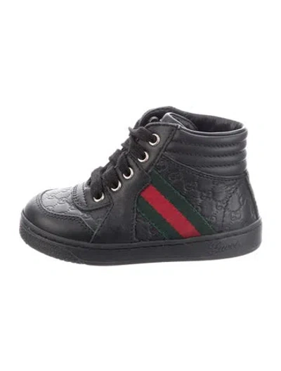 Pre-owned Gucci Babies' Leather Sneaker In Black