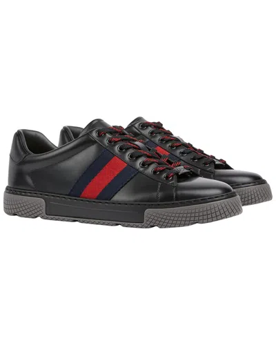 Gucci Leather Sneaker In Black